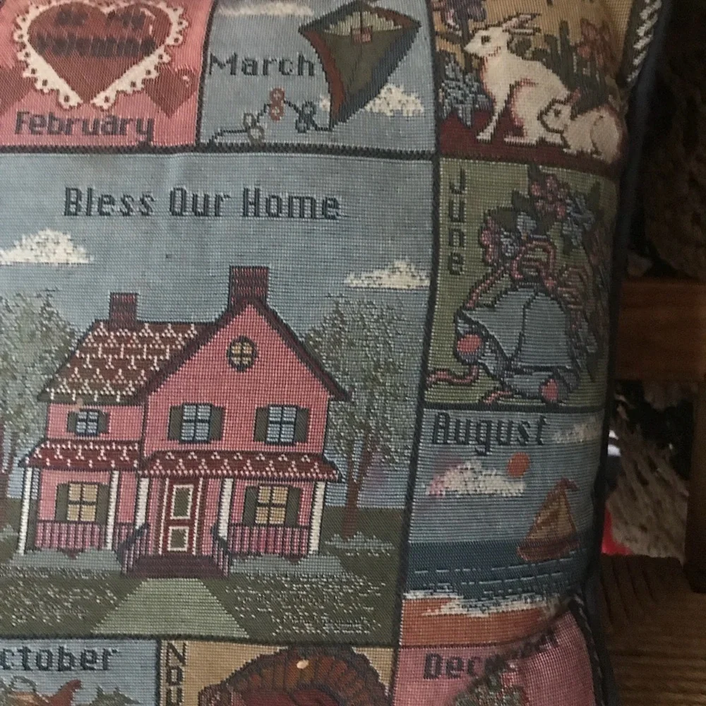 Rare Vintage Bless this Home Decoration Pillow